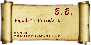 Bogdán Bernát névjegykártya